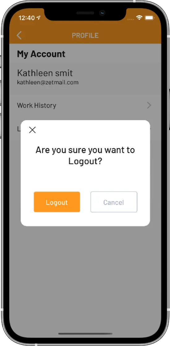 logout screen